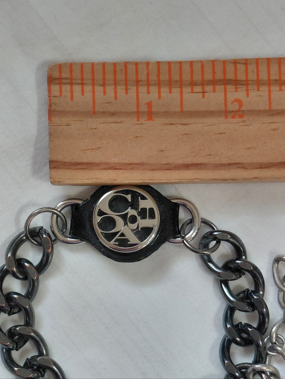Coach Silver Black Leather Bracelet - Picture 4 of 4